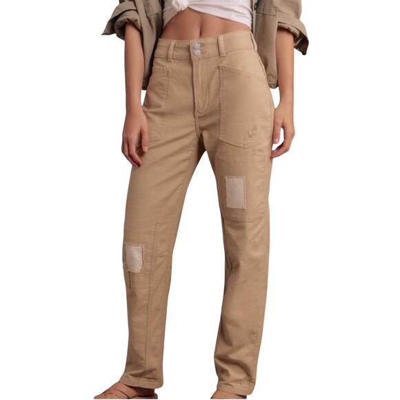 Anthropologie 29 Pilcro Wanderer Mid Rise Relaxed Leg Pants Patchwork - Picture 1 of 10